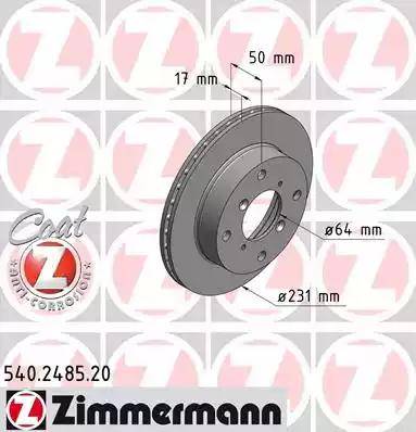 Zimmermann 540.2485.20 - Спирачен диск vvparts.bg