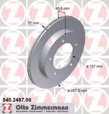 Zimmermann 540.2487.00 - Спирачен диск vvparts.bg