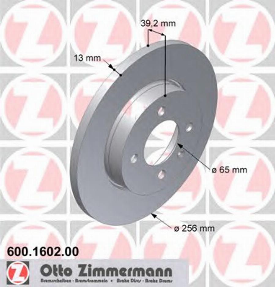 Zimmermann 600 1602 00 - Спирачен диск vvparts.bg