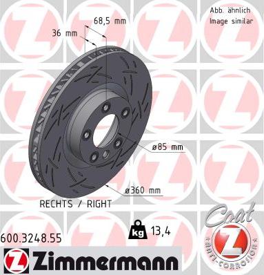 Zimmermann 600.3248.55 - Спирачен диск vvparts.bg