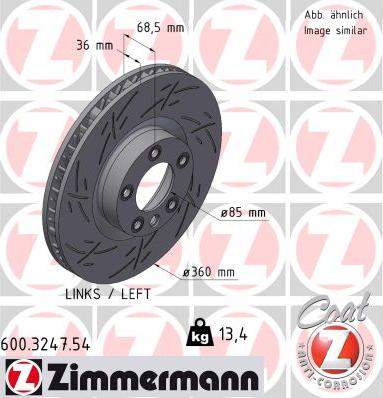 Zimmermann 600.3247.54 - Спирачен диск vvparts.bg