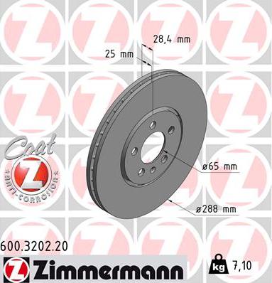 Zimmermann 600.3202.20 - Спирачен диск vvparts.bg