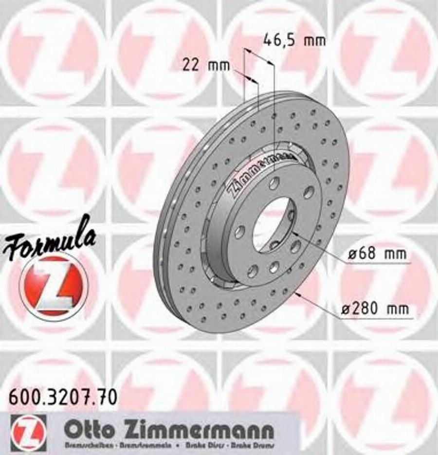 Zimmermann 600.3207.70 - Спирачен диск vvparts.bg