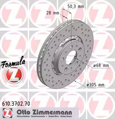 Zimmermann 610.3702.70 - Спирачен диск vvparts.bg