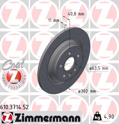 Zimmermann 610.3714.52 - Спирачен диск vvparts.bg