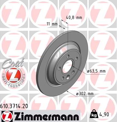 Zimmermann 610.3714.20 - Спирачен диск vvparts.bg