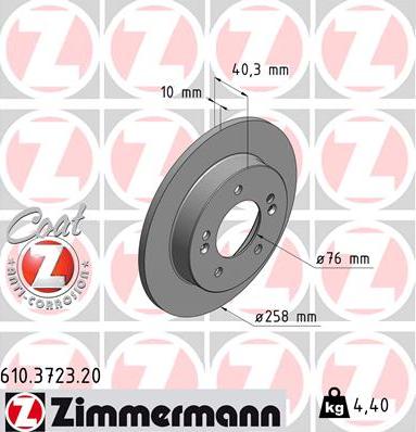 Zimmermann 610.3723.20 - Спирачен диск vvparts.bg