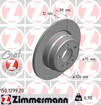 Zimmermann 150.1299.20 - Спирачен диск vvparts.bg