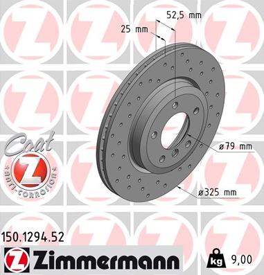 Zimmermann 150.1294.52 - Спирачен диск vvparts.bg