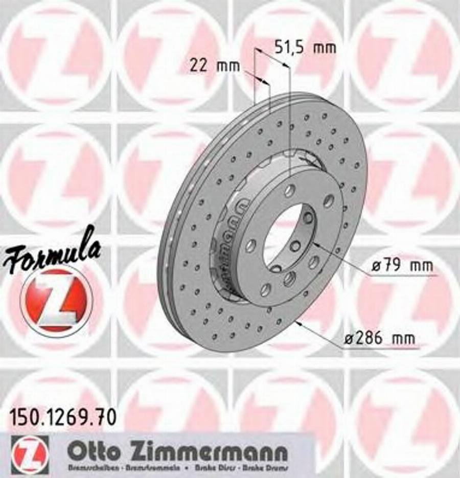 Zimmermann 150.1269.70 - Спирачен диск vvparts.bg