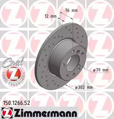 Zimmermann 150.1266.52 - Спирачен диск vvparts.bg