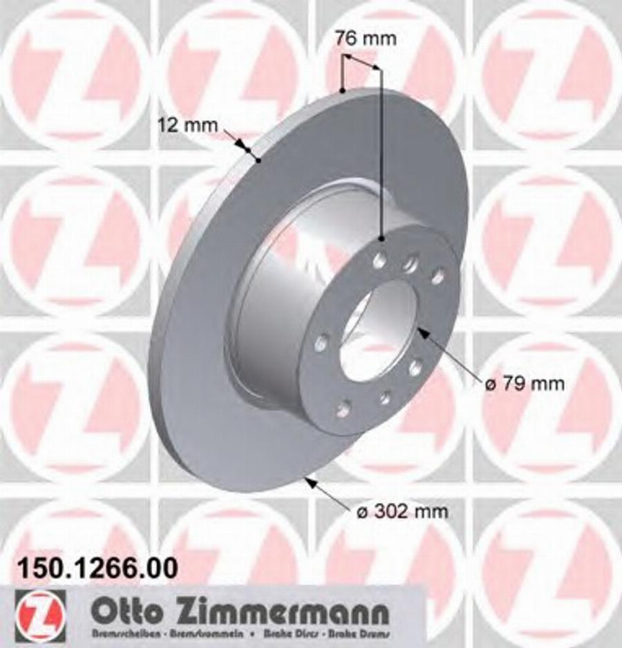 Zimmermann 150 1266 00 - Спирачен диск vvparts.bg