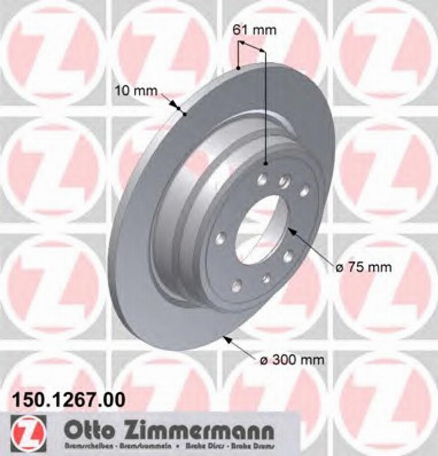 Zimmermann 150 1267 00 - Спирачен диск vvparts.bg