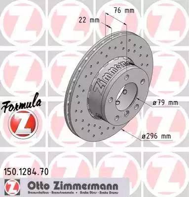Zimmermann 150.1284.70 - Спирачен диск vvparts.bg