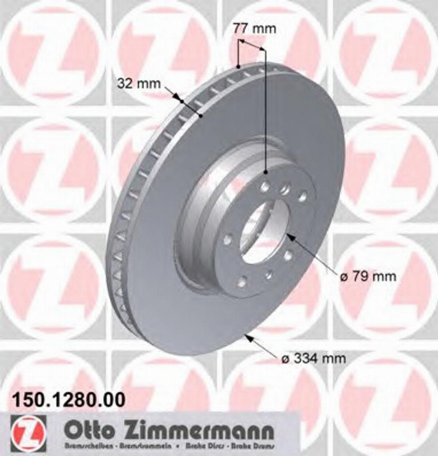 Zimmermann 150 1280 00 - Спирачен диск vvparts.bg