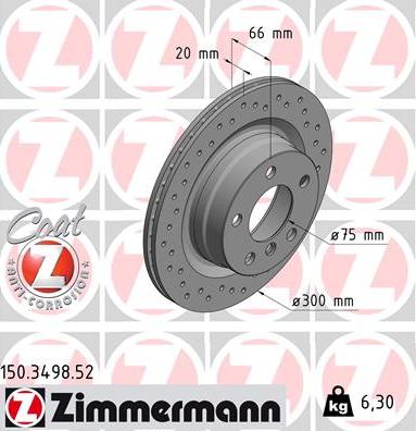 Zimmermann 150.3498.52 - Спирачен диск vvparts.bg