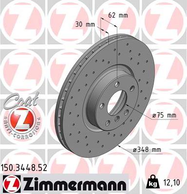 Zimmermann 150.3448.52 - Спирачен диск vvparts.bg