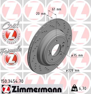 Zimmermann 150.3454.70 - Спирачен диск vvparts.bg