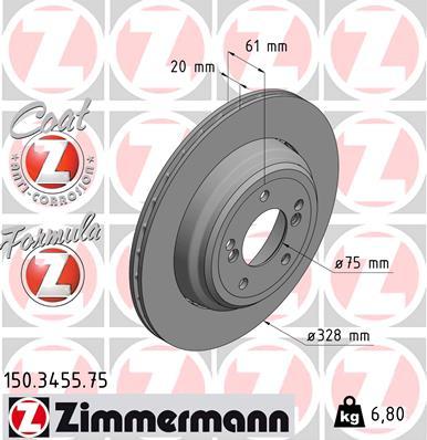 Zimmermann 150.3455.75 - Спирачен диск vvparts.bg