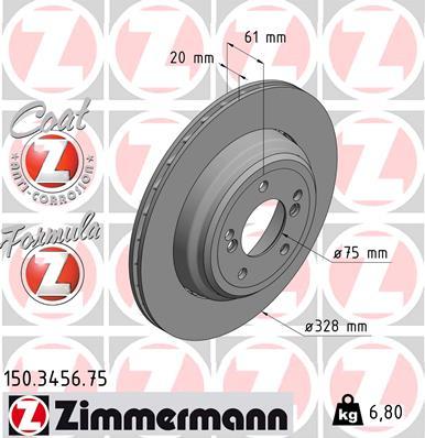 Zimmermann 150.3456.75 - Спирачен диск vvparts.bg