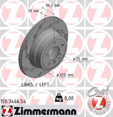 Zimmermann 150.3466.54 - Спирачен диск vvparts.bg