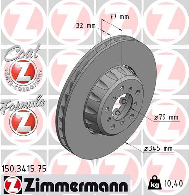 Zimmermann 150.3415.75 - Спирачен диск vvparts.bg