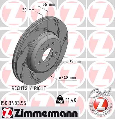 Zimmermann 150.3483.55 - Спирачен диск vvparts.bg