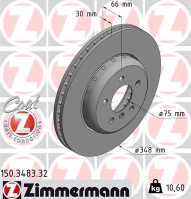 Zimmermann 150.3483.32 - Спирачен диск vvparts.bg