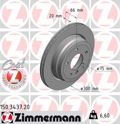 Zimmermann 150.3437.20 - Спирачен диск vvparts.bg