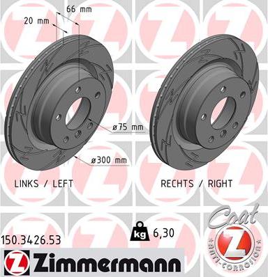 Zimmermann 150.3426.53 - Спирачен диск vvparts.bg