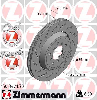 Zimmermann 150.3421.70 - Спирачен диск vvparts.bg