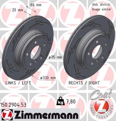 Zimmermann 150.2904.53 - Спирачен диск vvparts.bg