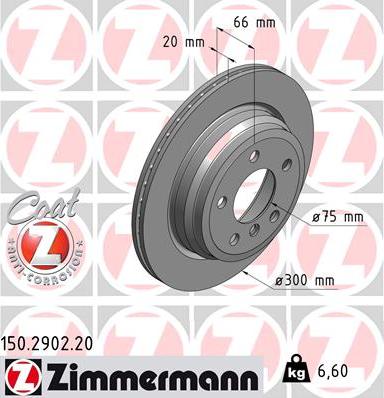 Zimmermann 150.2902.20 - Спирачен диск vvparts.bg