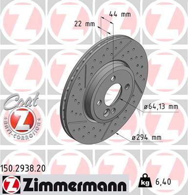 Zimmermann 150.2938.20 - Спирачен диск vvparts.bg