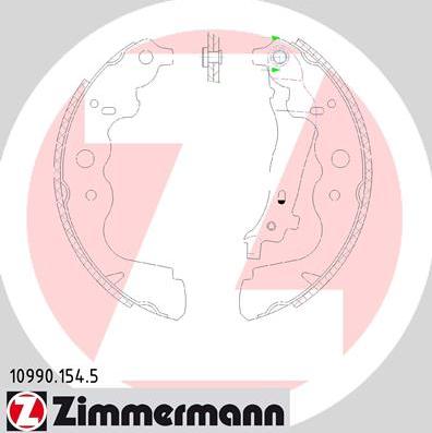 Zimmermann 10990.154.5 - Комплект спирачна челюст vvparts.bg