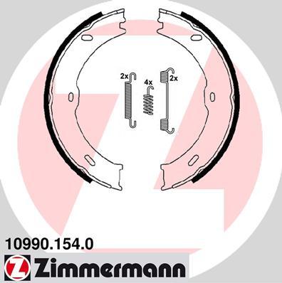 Zimmermann 10990.154.0 - Комплект спирачна челюст, ръчна спирачка vvparts.bg