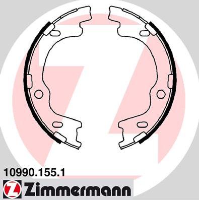 Zimmermann 10990.155.1 - Комплект спирачна челюст, ръчна спирачка vvparts.bg