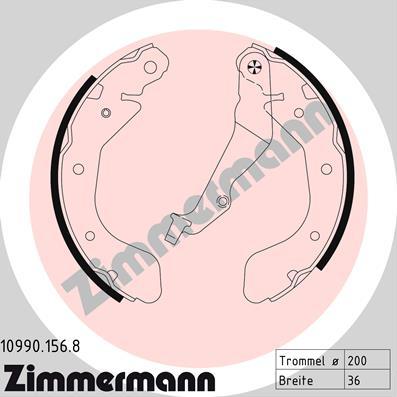 Zimmermann 10990.156.8 - Комплект спирачна челюст vvparts.bg