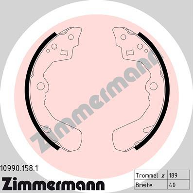 Zimmermann 10990.158.1 - Комплект спирачна челюст vvparts.bg