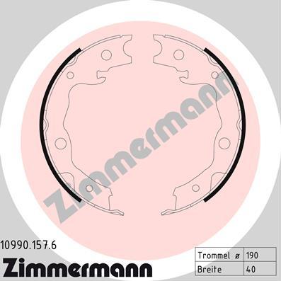 Zimmermann 10990.157.6 - Комплект спирачна челюст, ръчна спирачка vvparts.bg