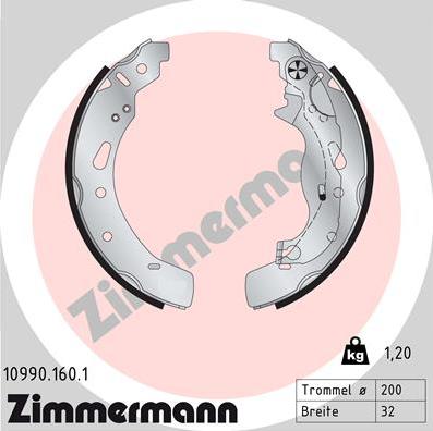 Zimmermann 10990.160.1 - Комплект спирачна челюст vvparts.bg
