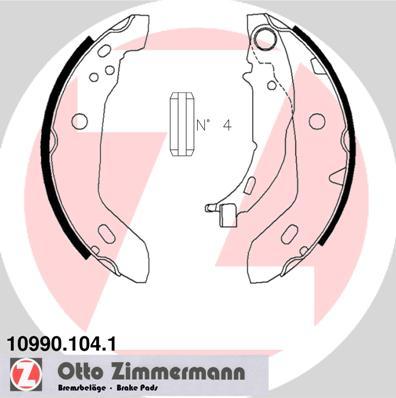 Zimmermann 10990.104.1 - Комплект спирачна челюст vvparts.bg