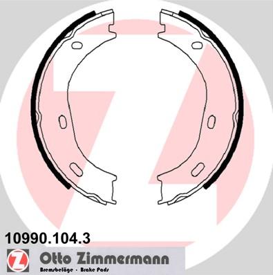 Zimmermann 10990.104.3 - Комплект спирачна челюст, ръчна спирачка vvparts.bg