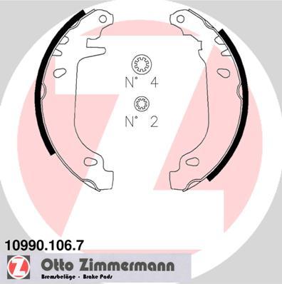 Zimmermann 10990.106.7 - Комплект спирачна челюст vvparts.bg