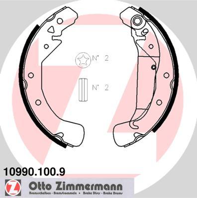 Zimmermann 10990.100.9 - Комплект спирачна челюст vvparts.bg