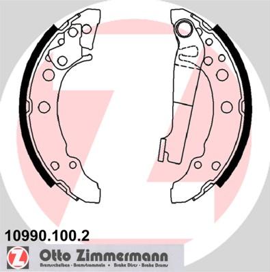 Zimmermann 10990.100.2 - Комплект спирачна челюст vvparts.bg