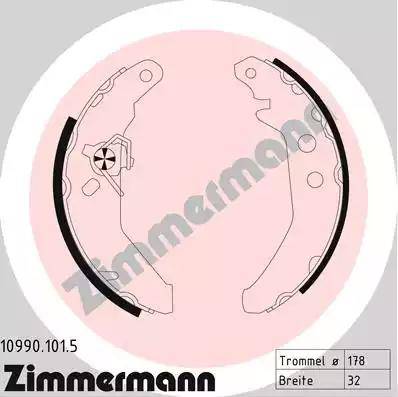 Zimmermann 10990.101.5 - Комплект спирачна челюст vvparts.bg