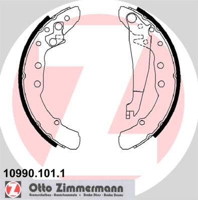 Zimmermann 10990.101.1 - Комплект спирачна челюст vvparts.bg