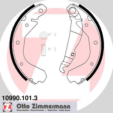 Zimmermann 10990.101.3 - Комплект спирачна челюст vvparts.bg