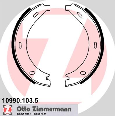 Zimmermann 10990.103.5 - Комплект спирачна челюст, ръчна спирачка vvparts.bg